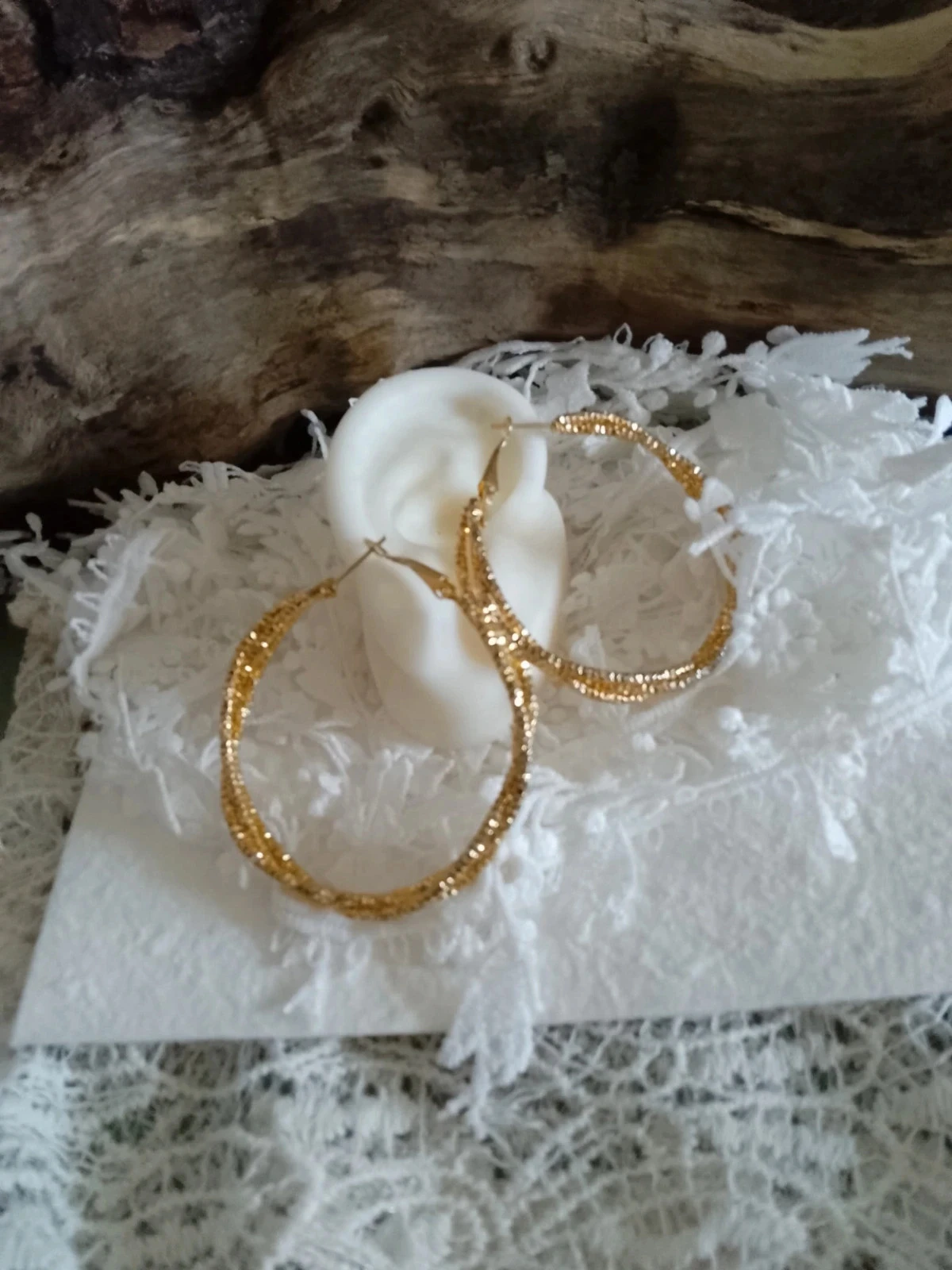 Boucles d'oreilles bohèmes Créoles dorées torsadées en acier inoxydable